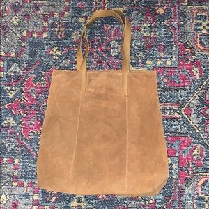 Tan Suede Tote Bag